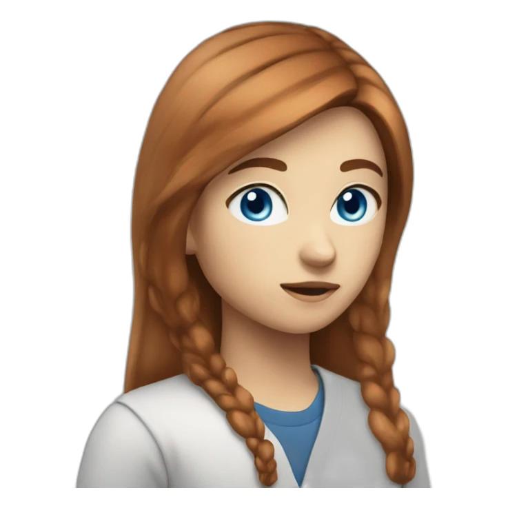 Chestnut hair student blue eyes serious sticker