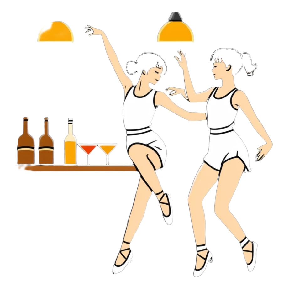 black girl & white girl dancing at bar sticker