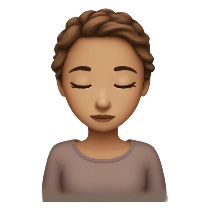 Girl with brown hair sleep sticker