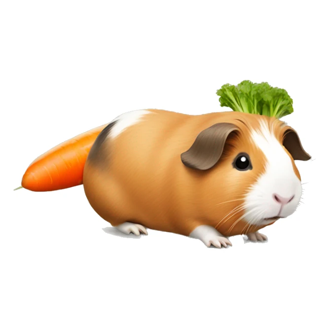 A guinea pig riding a carrot  sticker