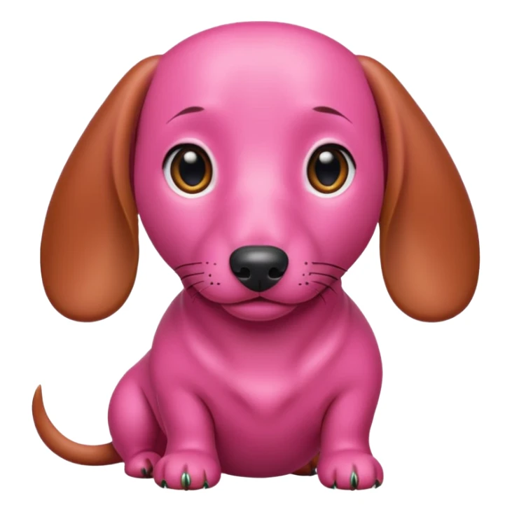 Perro salchicha completamente color rosa sticker