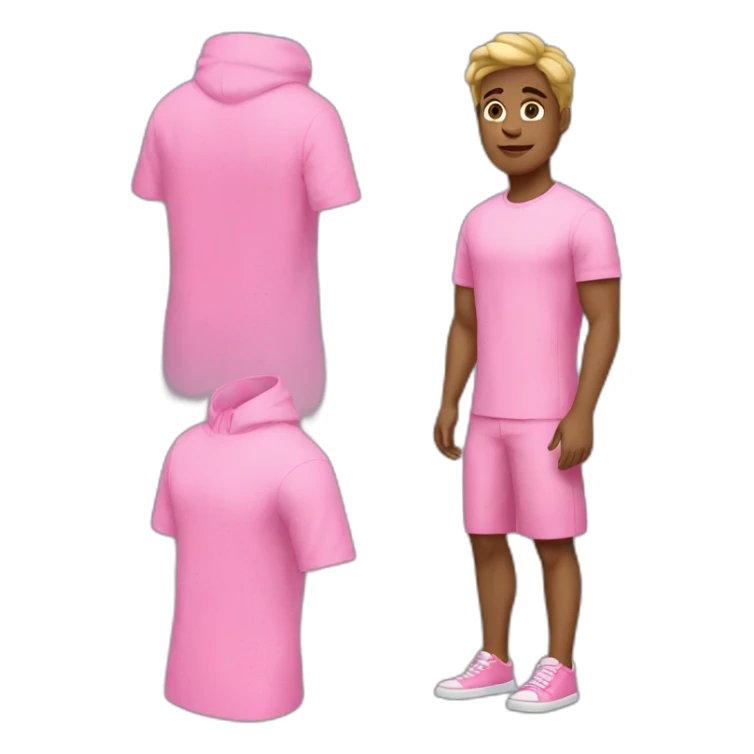 ken in pink dress full body sticker