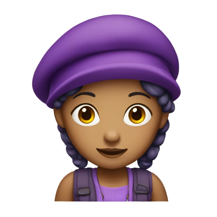  A girl with Brazilian coloring and a purple beret sticker