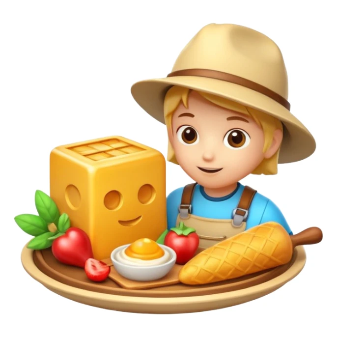 3D symbolizing explorer, discovering new flavors, food theme, cute and modern, soft lighting, glossy, isolated, no background
 sticker