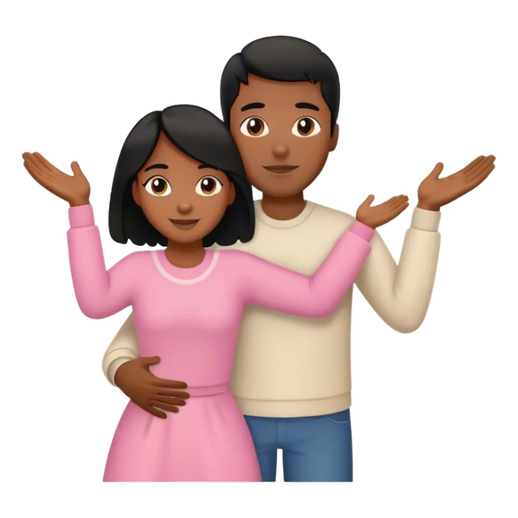 Open arms ready to hug his girlfriend black guy with black hair sticker