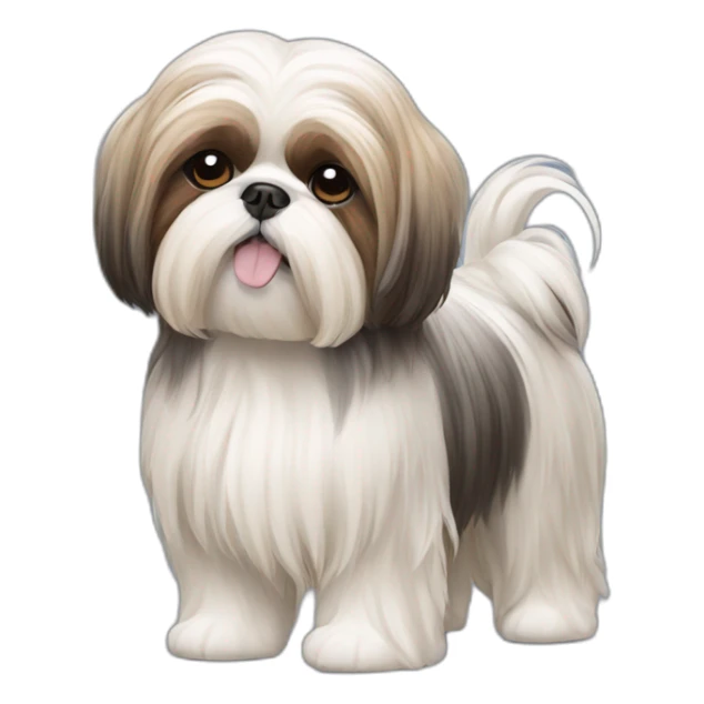Dog Shih Tzu with long wool full-height  sticker
