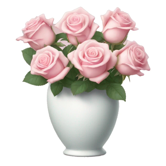 Pastell pink roses in a white vase sticker