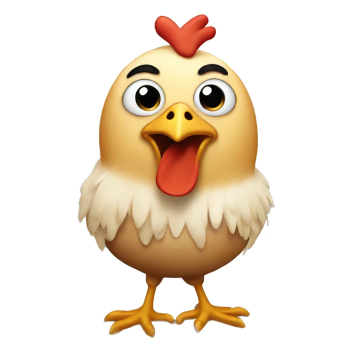 Chicken with no legs or feathers running at you with wide eyes sticker