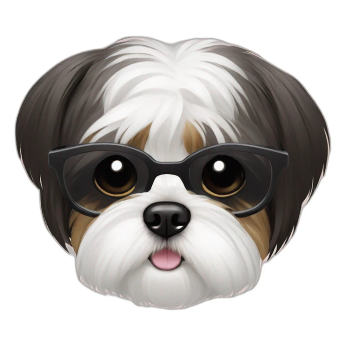 Shih Tzu con lentes negros sticker