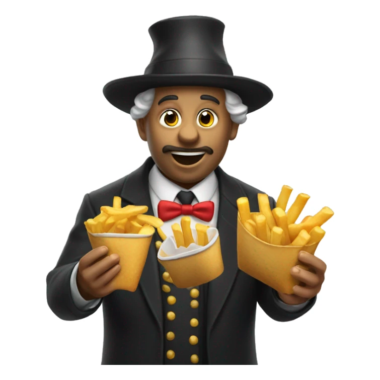 Un magicien qui mange des frites sticker