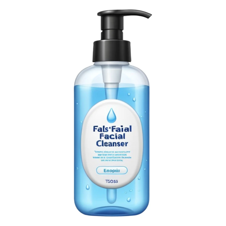 nettoyant visage avec ecriture sticker