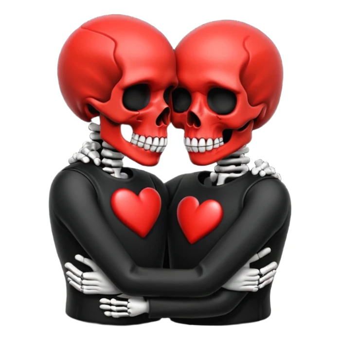 Skull couple in love with black and red colors  sticker