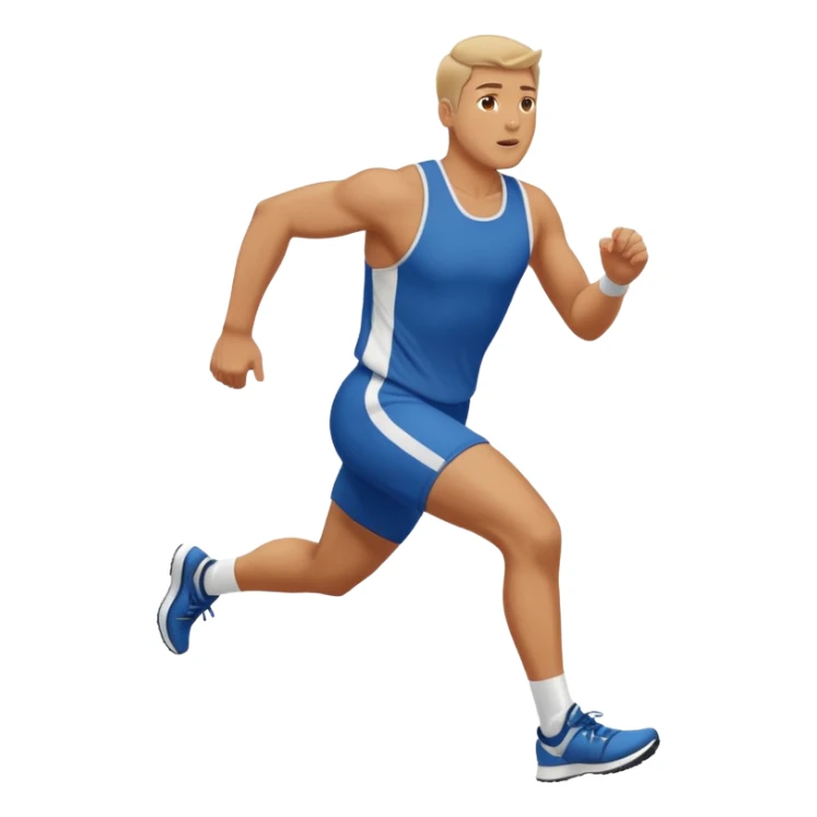 tall, stocky man running in a track meet sticker