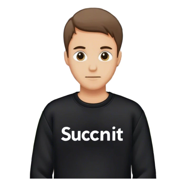 add Succinct on his sweatshirt in white lettering. sticker