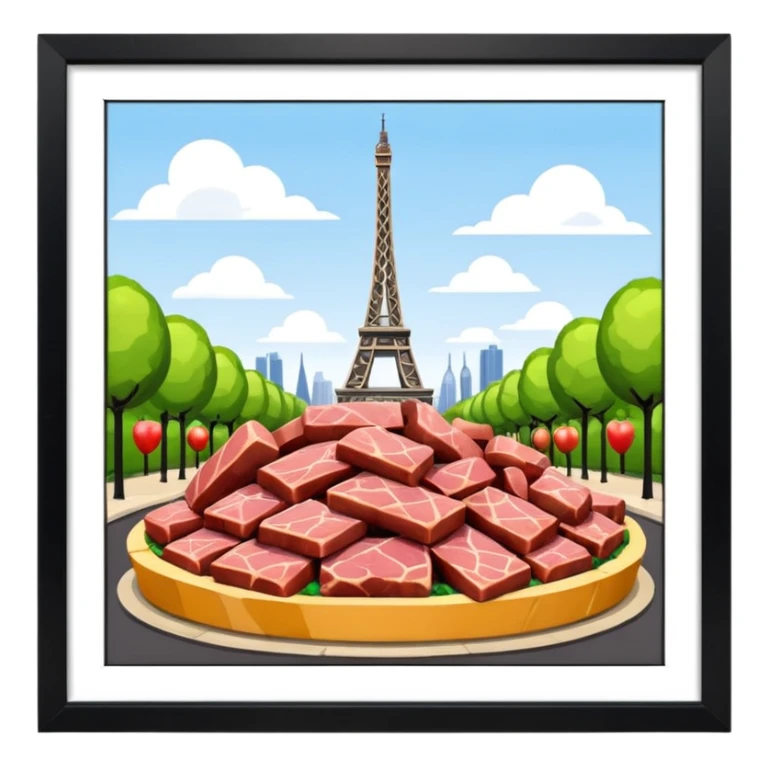  paris art city SPAM meat sculpture arty landscape  sticker