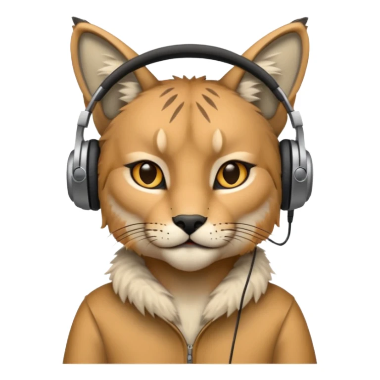 lynx with headphones listening to music sticker