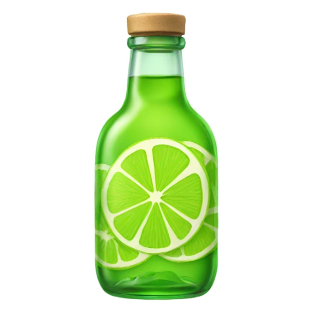 Vibrant lime slices still on glass bottle sticker