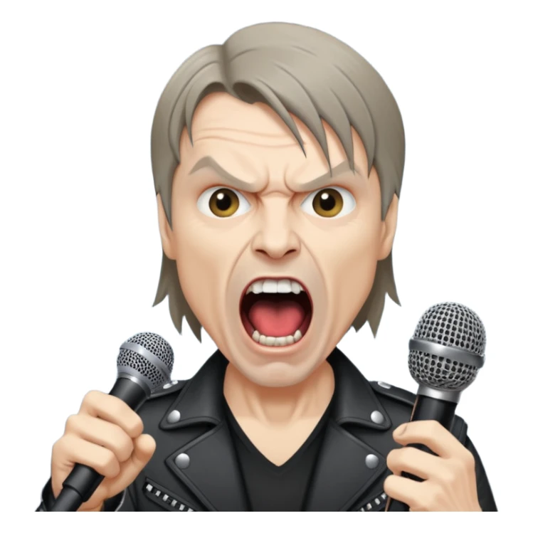 bruce dickinson, metal musician, screaming with mirophone sticker