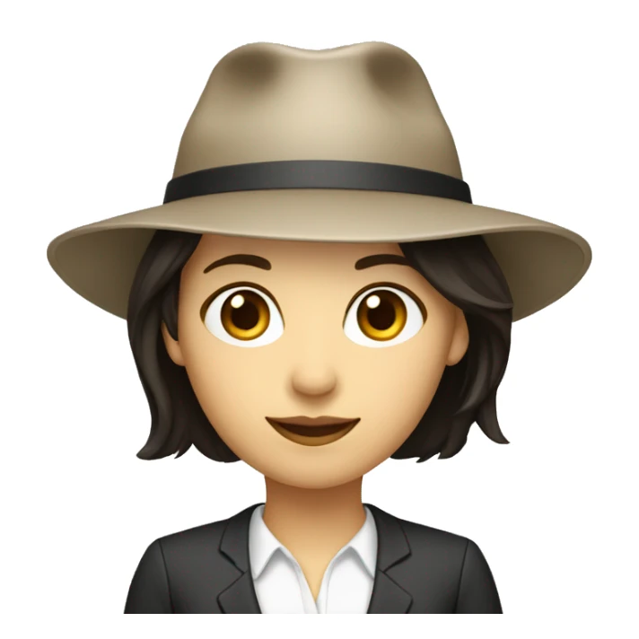 I’m a female manager with a hat, professional looking, dark haired sticker