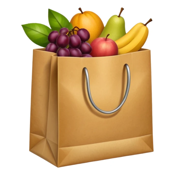 craft paper bag in fruits sticker