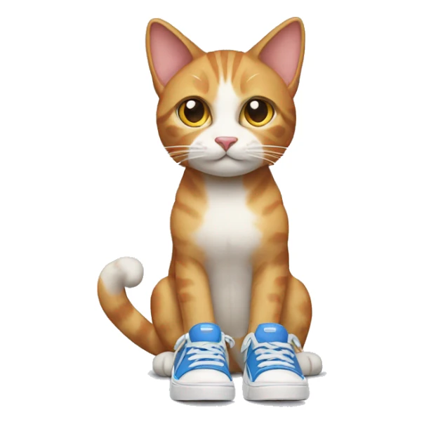 cat wearing sneakers on all four paws sticker