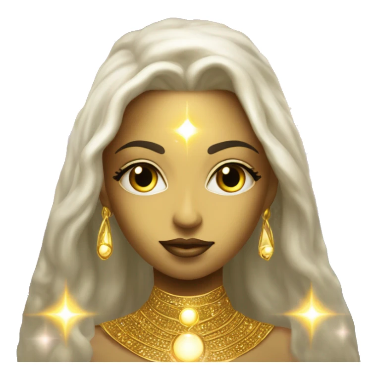 Pleiadian radiant diva woman female golden third eye sticker