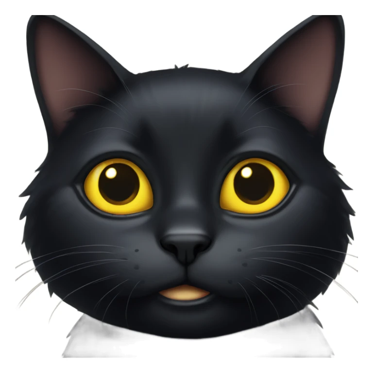 Cute black cat with big yellow eyes and big pupils sticker
