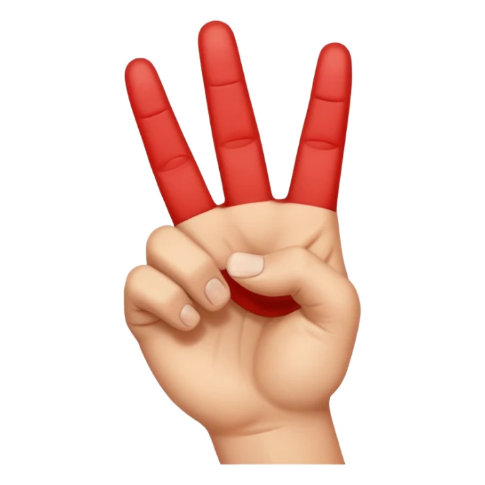 Una mano haciendo la w con los dedos cruzados sticker