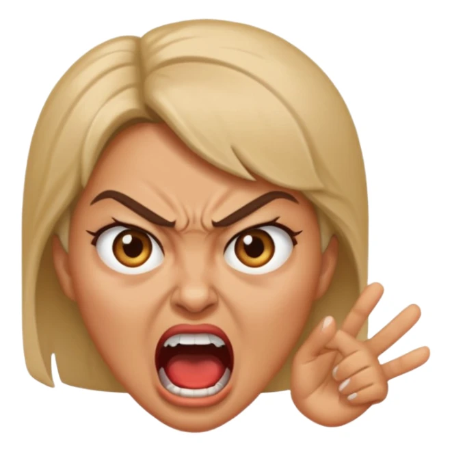 angry shouting woman sticker