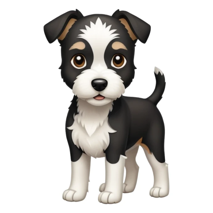 Black and white terrier dog full body sticker