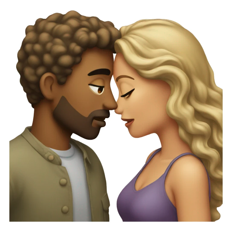 A man kiss her women sticker