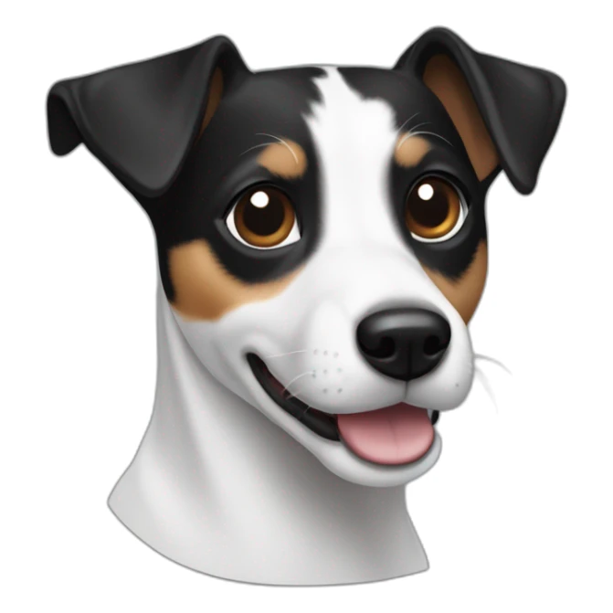 Jack russel black and white sticker