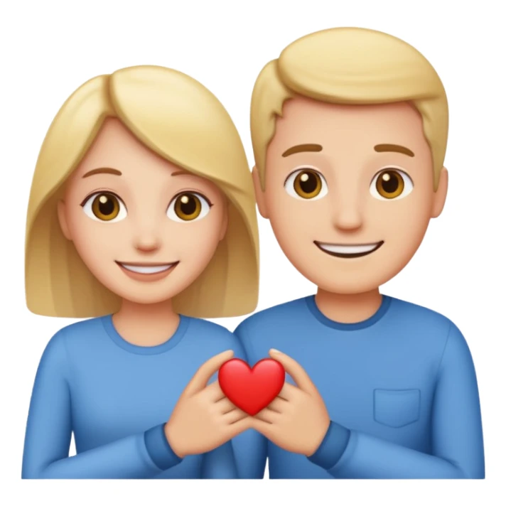 white couple falling in love, emoji sticker