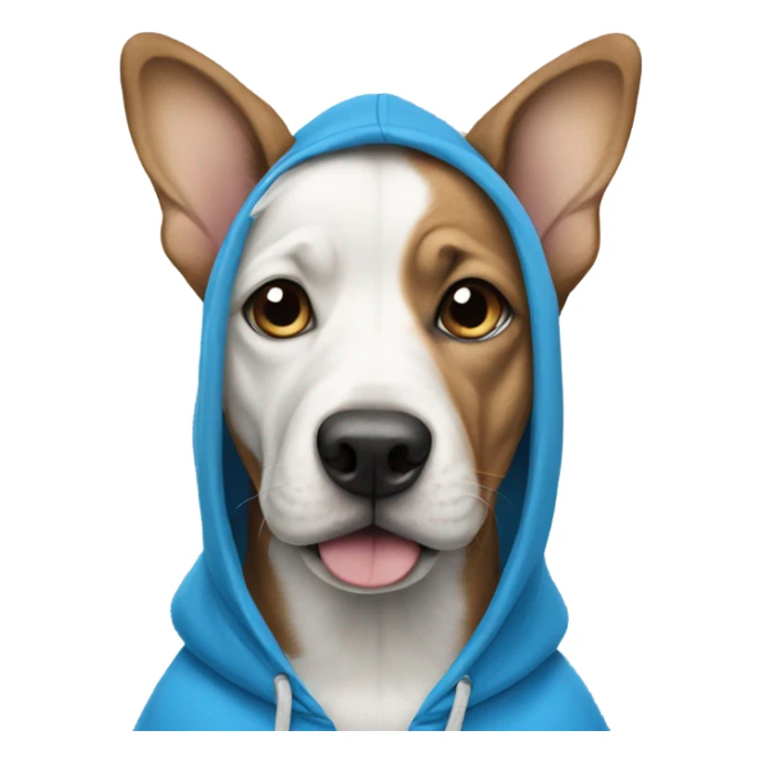 dog wearing a blue hoodie  sticker