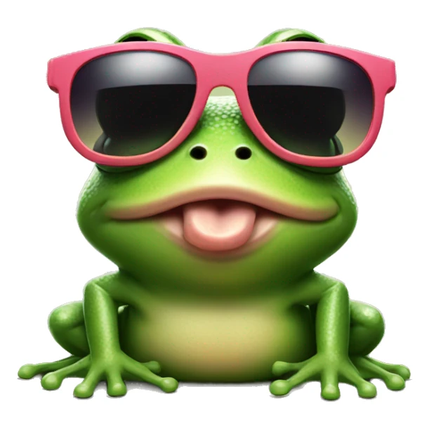 A frog with pig nose nad sunglasses sticker