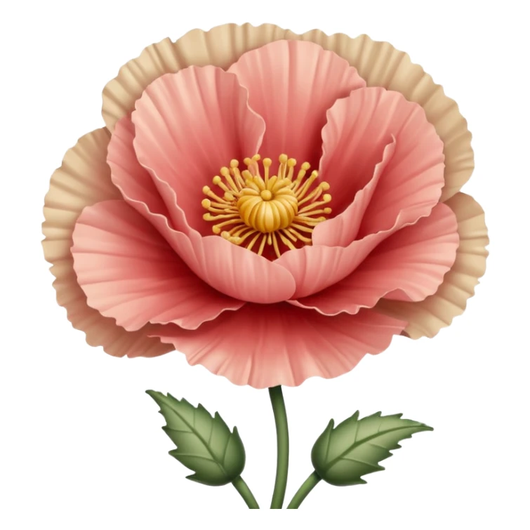Carnation poppy beige light rose sticker