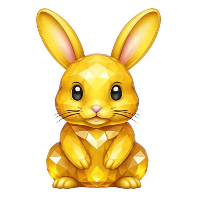 bunny made of yellow crystals sticker