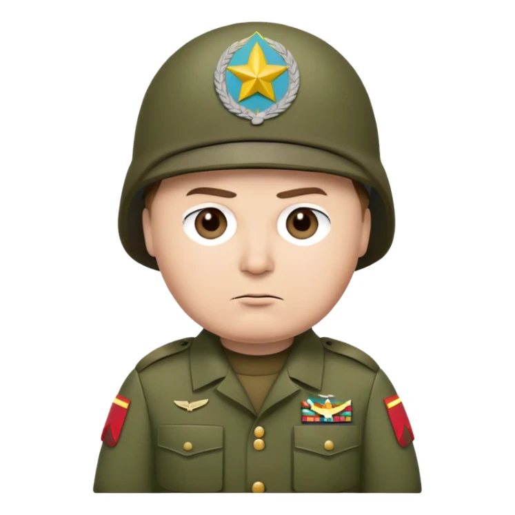 Cartman from South Park wearing army uniform, military helmet sticker