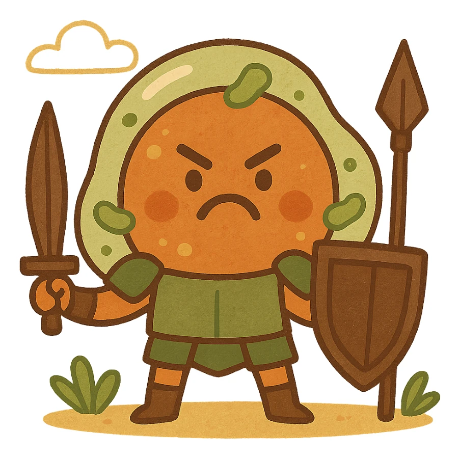 Angry armored cells sticker