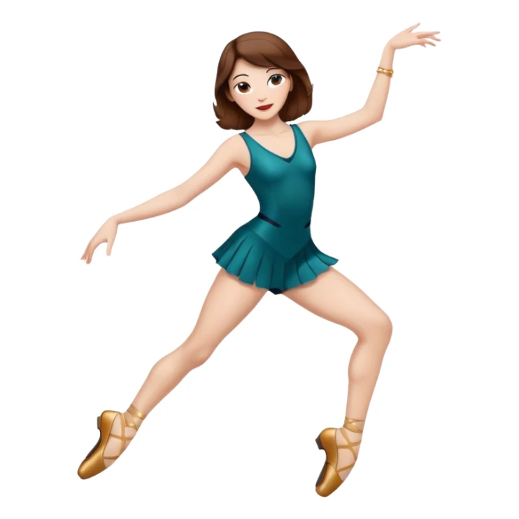 Jazz dancer white with brown hair wearing jazz shoes  sticker