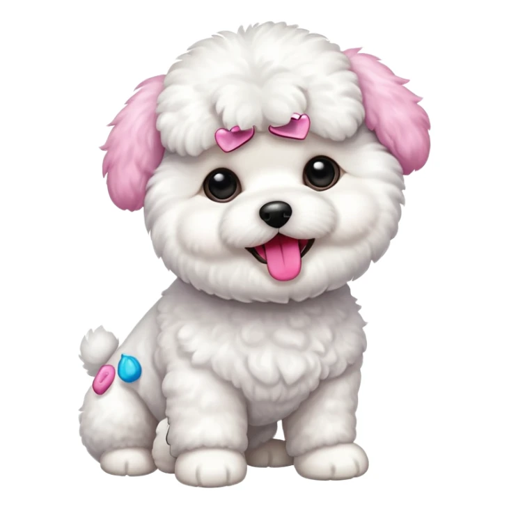 a full body of cute bichon frise sticker