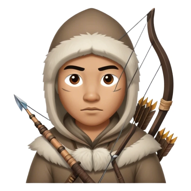 Inuit hunter holding bow and arrow sticker