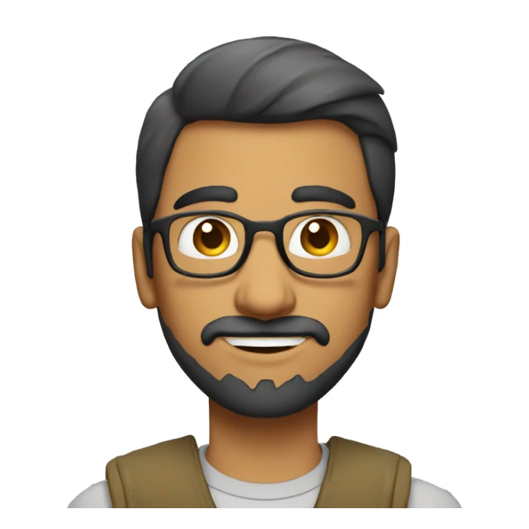 fair tall lanky nerdy indian dude with a sparse goatee sticker