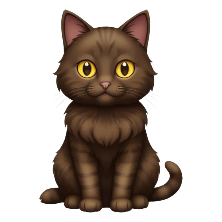 Dark-Brown cat with golden eyes (full body) sticker