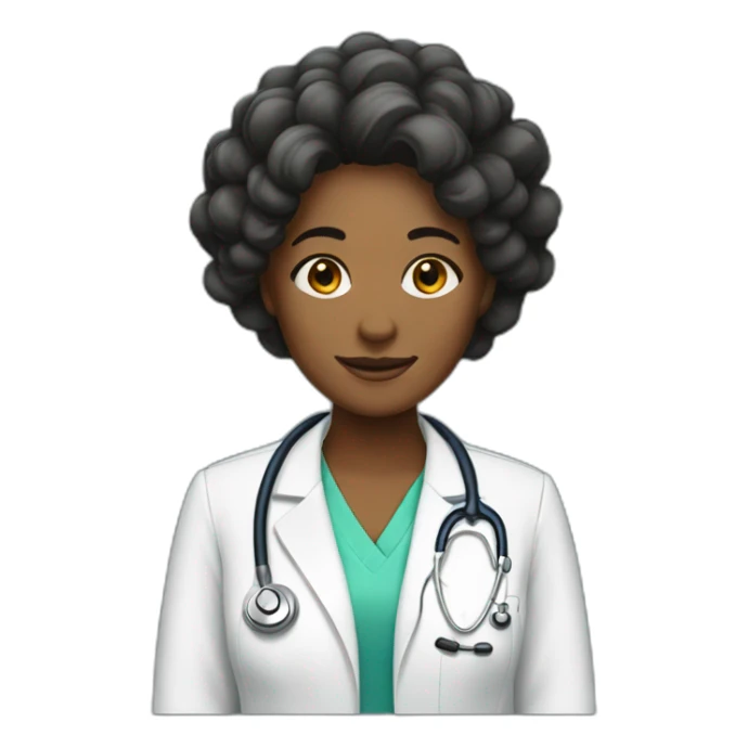 DOCTORA CON RULOS PELO NEGRO sticker