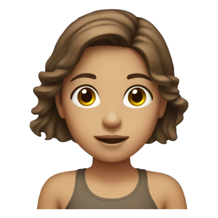 girl with brown hair beach sticker