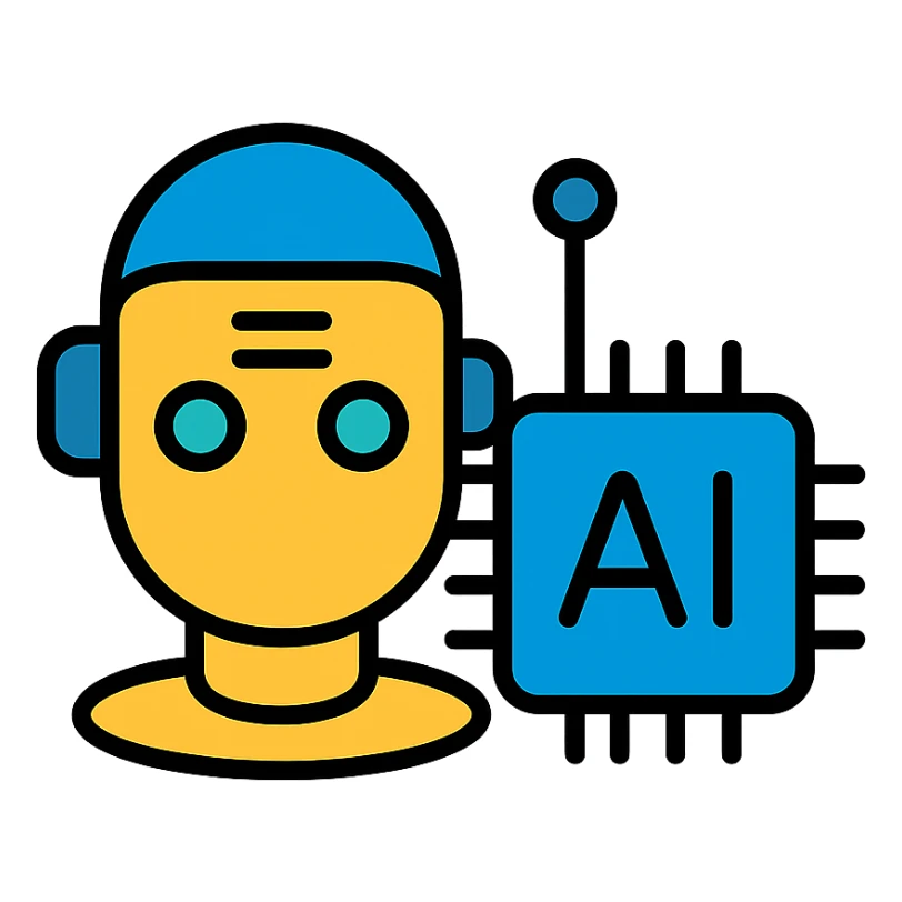 artificial intelligence, minimalistic, geometric shapes, cool tones, clean design sticker