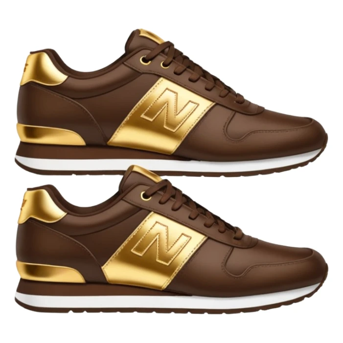 Metallic 24k gold and mocha brown womens stylish sneakers sticker