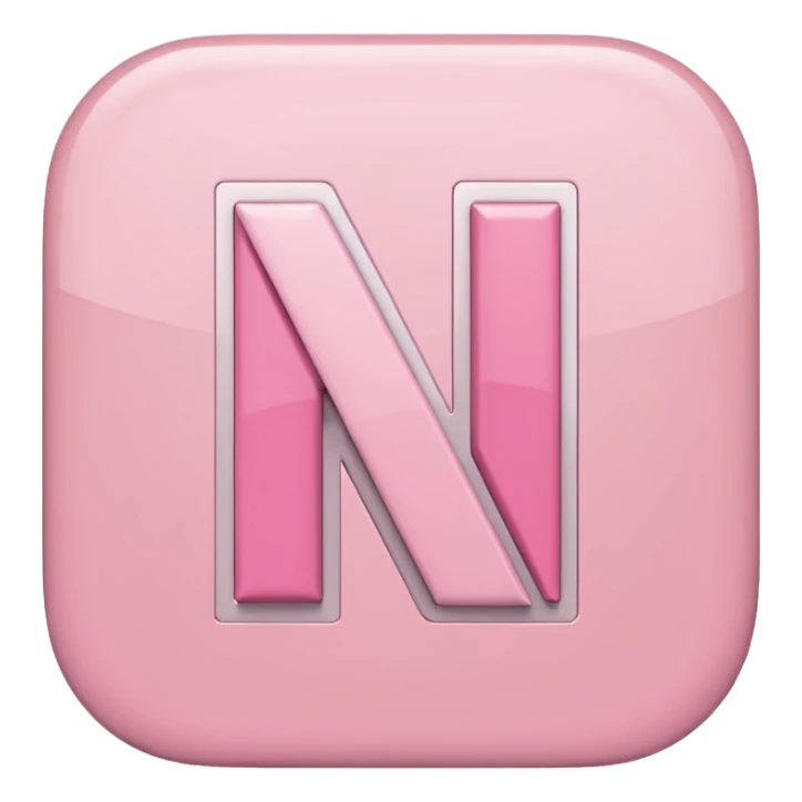Netflix aesthetic "N" logo in pastel pink sticker