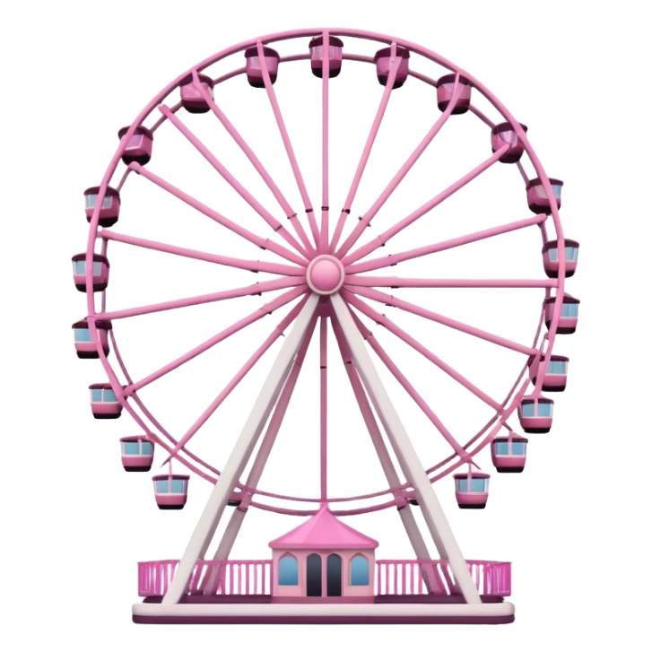 mix light pink dark pink and white girly theme park Ferris wheel sticker